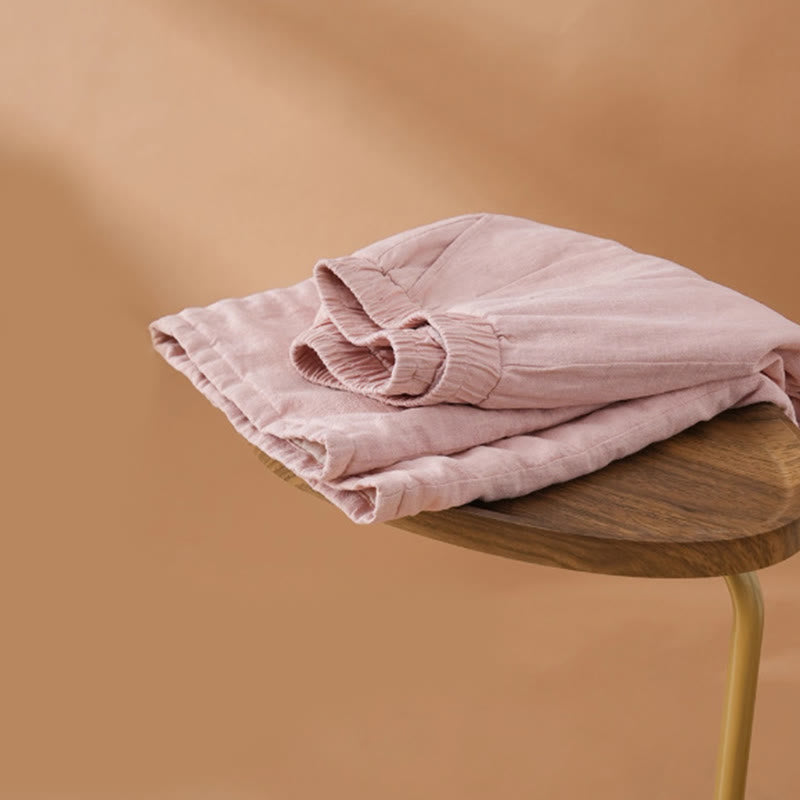 Buddha Stones Winter Plain Cotton Thermal Women's Wide Leg Pants With Pockets - image 3