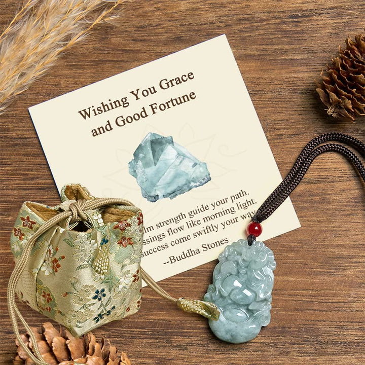 Buddha Stones "Wishing You Grace and Good Fortune" Jade Horse Necklace Includes Gift Message Card - Horse - Deluxe Gift Bag (+$9.59) - image 4