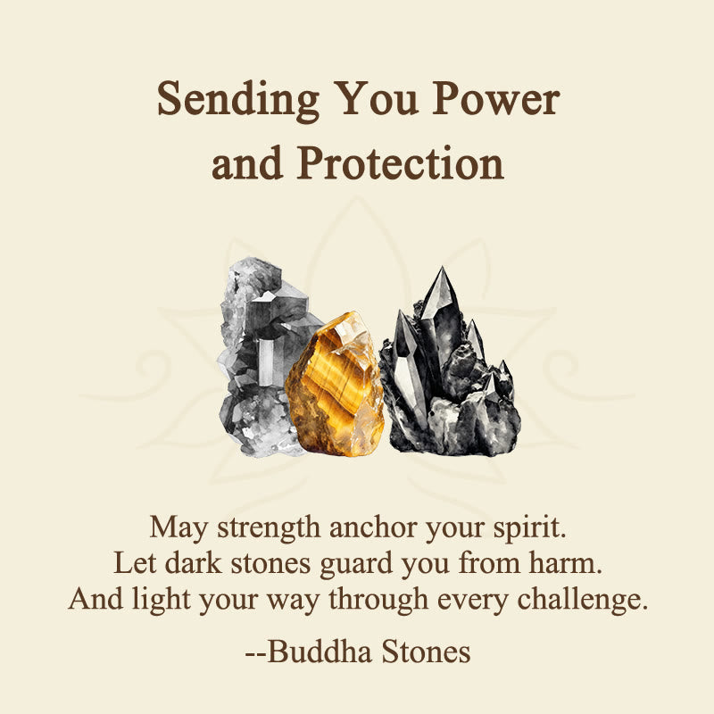 Buddha Stones "Sending You Power and Protection" Tiger's Eye Bracelet Includes Gift Message Card - image 2
