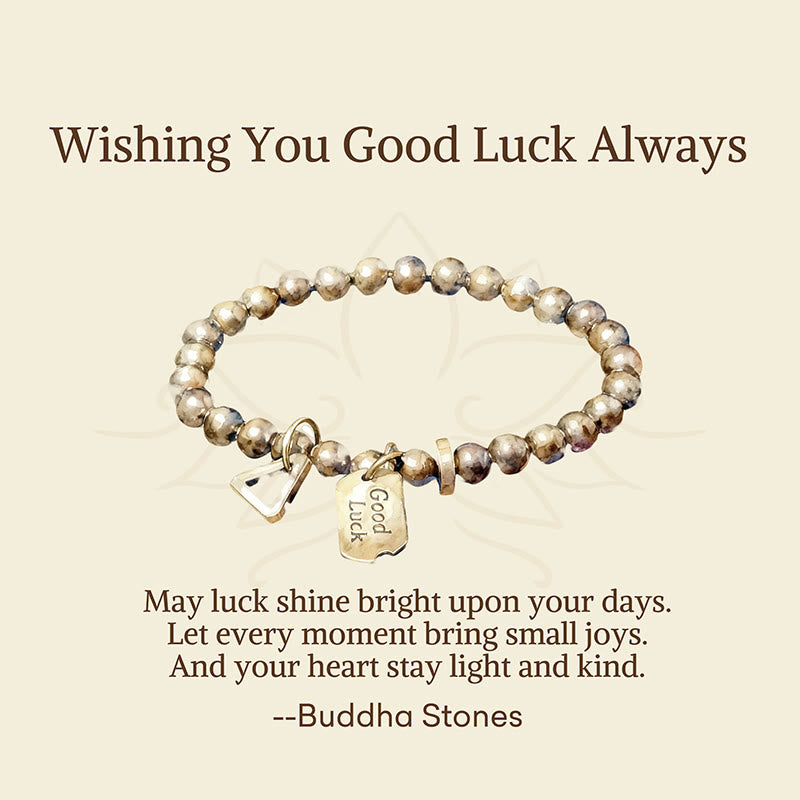 Buddha Stones "Wishing You Good Luck Always" Pure Copper Brass Bracelet Includes Gift Message Card - image 2
