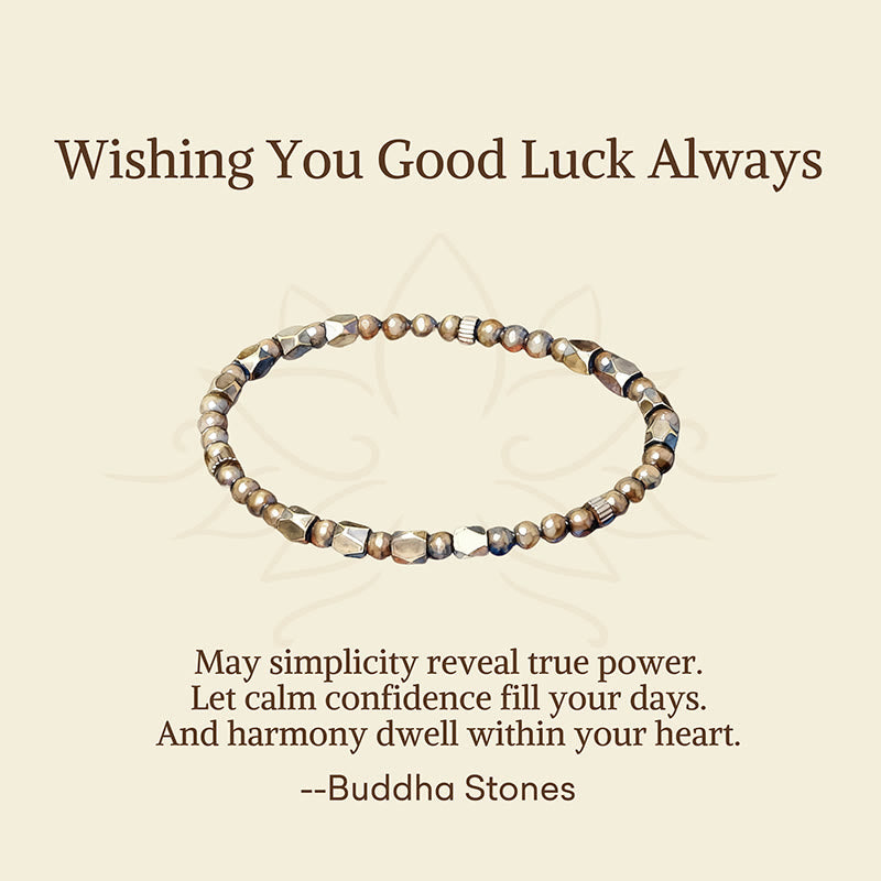 Buddha Stones "Wishing You Balance and Strength" Brass Beads Bracelet Includes Gift Message Card - image 2