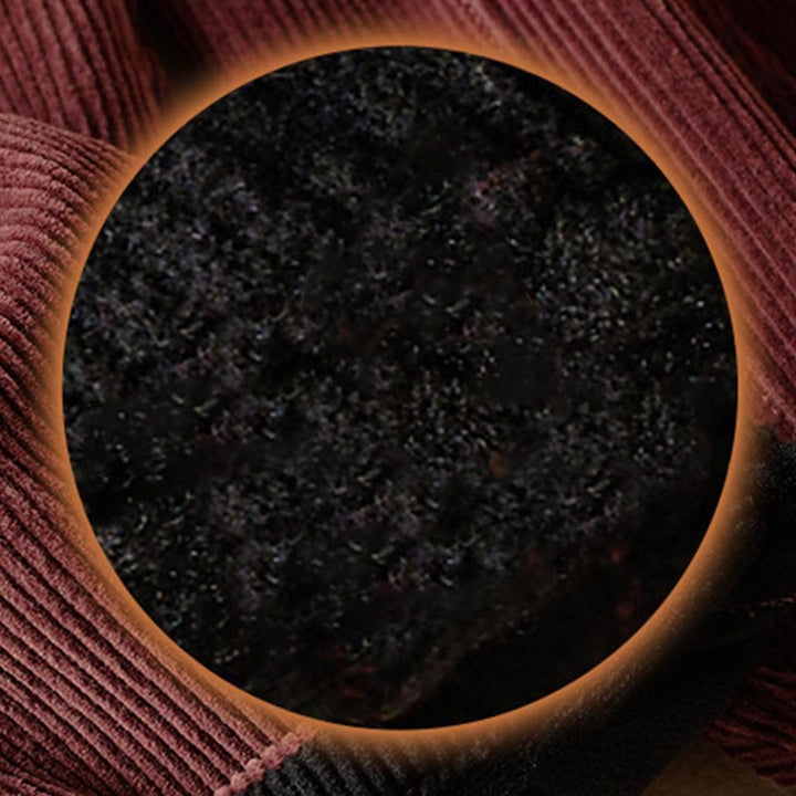 Buddha Stones Color Contrast Corduroy Cotton Women's Thermal Fleece-Lined Harem Pants With Pockets - image 13