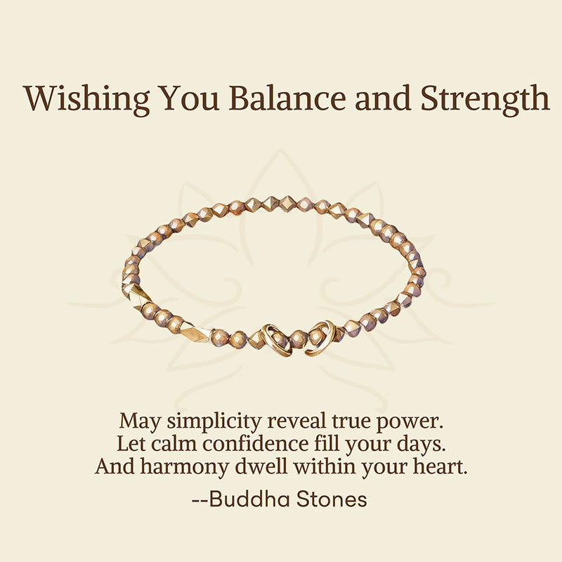 Buddha Stones "Wishing You Balance and Strength" Brass Bracelet Includes Gift Message Card - image 2