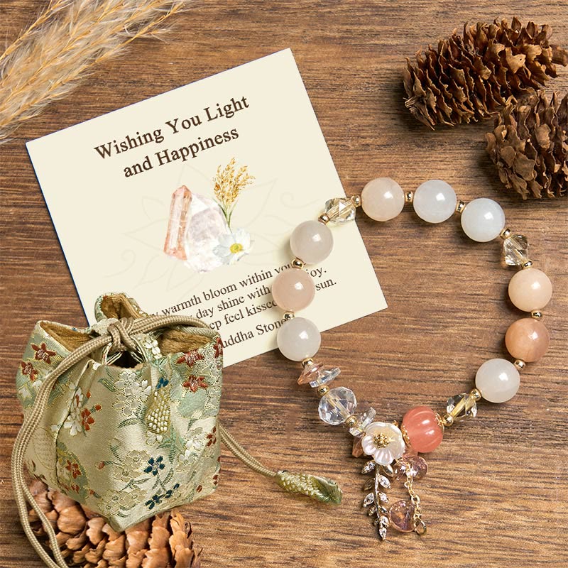 Buddha Stones "Wishing You Light and Happiness" Sun Stone Bracelet Includes Gift Message Card - Sun Stone(Wrist Circumference 14-16cm) - Deluxe Gift Bag (+$12.59) - image 7