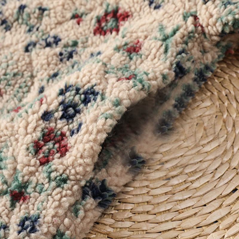 Buddha Stones Women's Cotton Flower Pattern Buttons Design Long Sleeve Thermal Jacket With Pockets - image 10