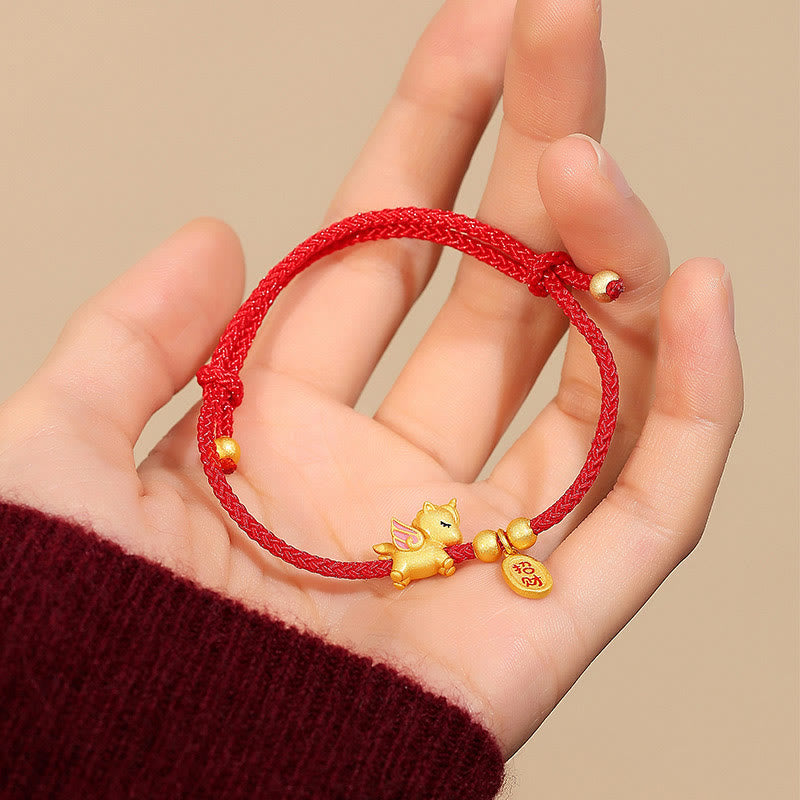 Buddha Stones 925 Sterling Silver Year Of The Horse Lucky Fortune Red String Strength Bracelet - B Style(Wrist Circumference: 16-20cm) - image 7