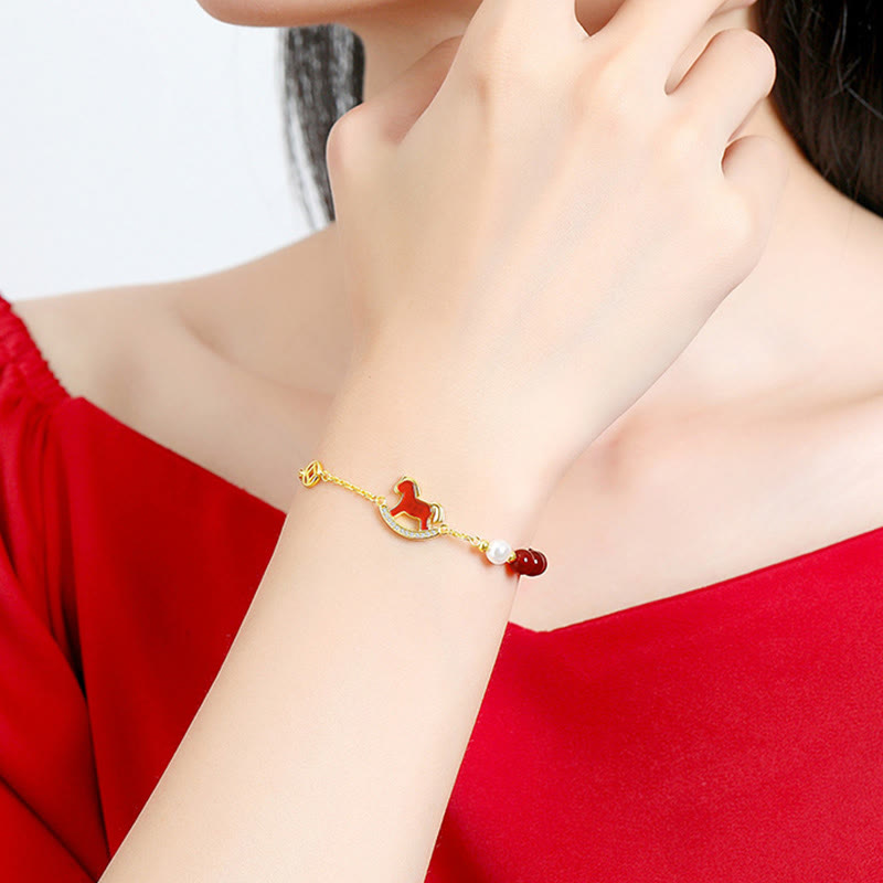 Buddha Stones 925 Sterling Silver Year Of The Horse Design Red Agate Confidence Earrings - image 11