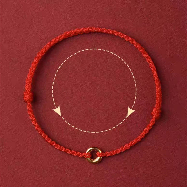 Buddha Stones Small Peace Buckle Braided String Adjustable Connection Bracelet Anklet - image 7