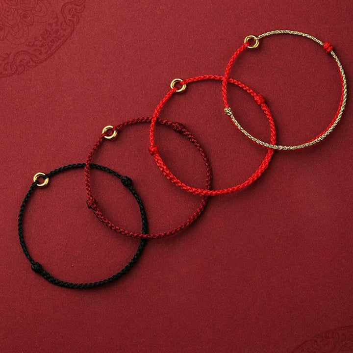 Buddha Stones Small Peace Buckle Braided String Adjustable Connection Bracelet Anklet - image 13