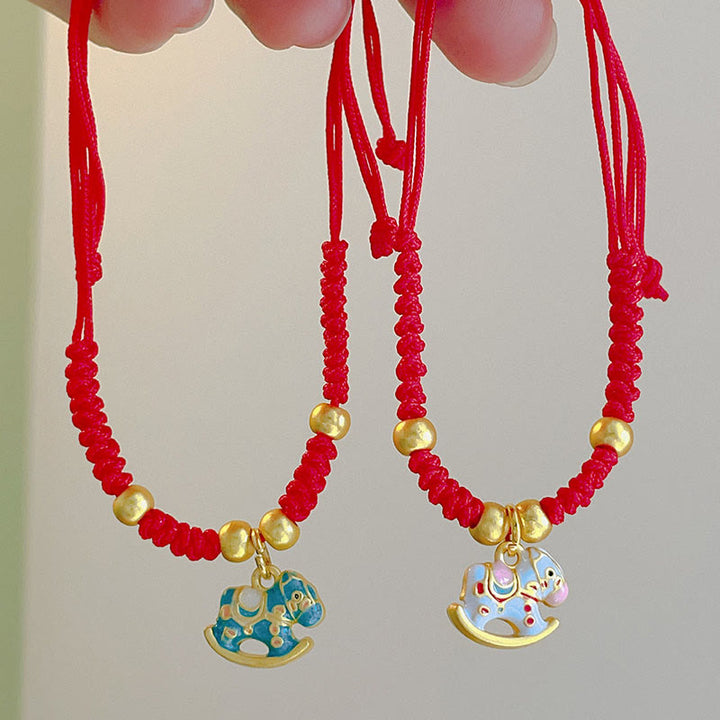 Buddha Stones Small Year Of The Horse Red String Copper Luck Adjustable Bracelet - image 4