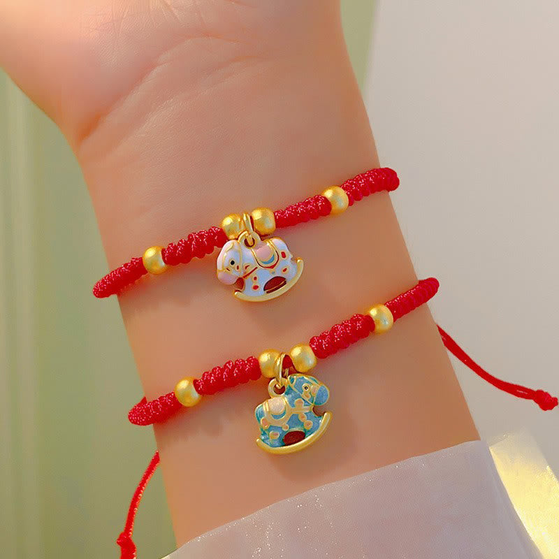 Buddha Stones Small Year Of The Horse Red String Copper Luck Adjustable Bracelet - image 2