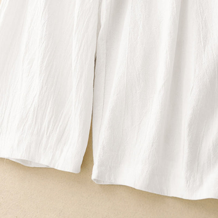 Buddha Stones Commute Solid Color Women's Harem Elastic Waist Cotton 7-8 Length Pants With Pockets - image 12