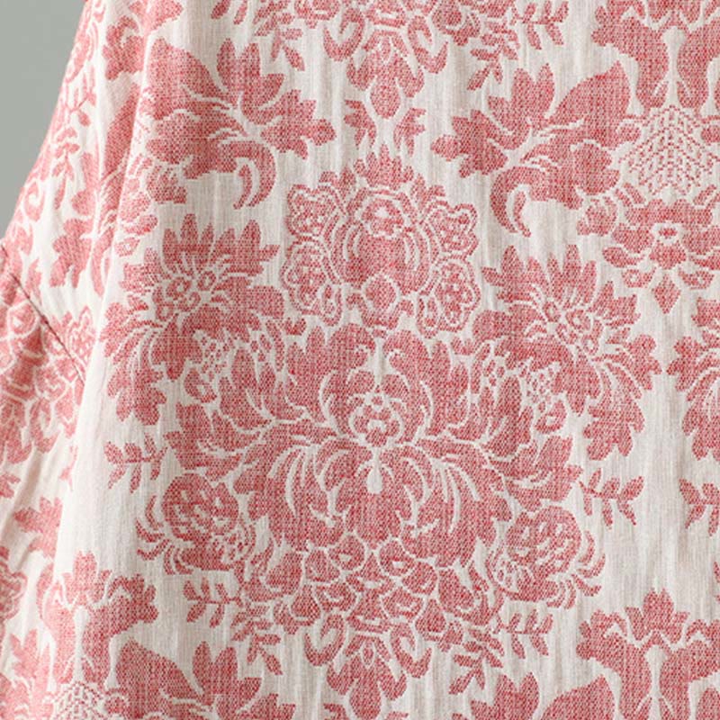 Buddha Stones Women's Peony Flowers Frog-Button Design Long Sleeve Thermal Jacket With Pockets - image 8