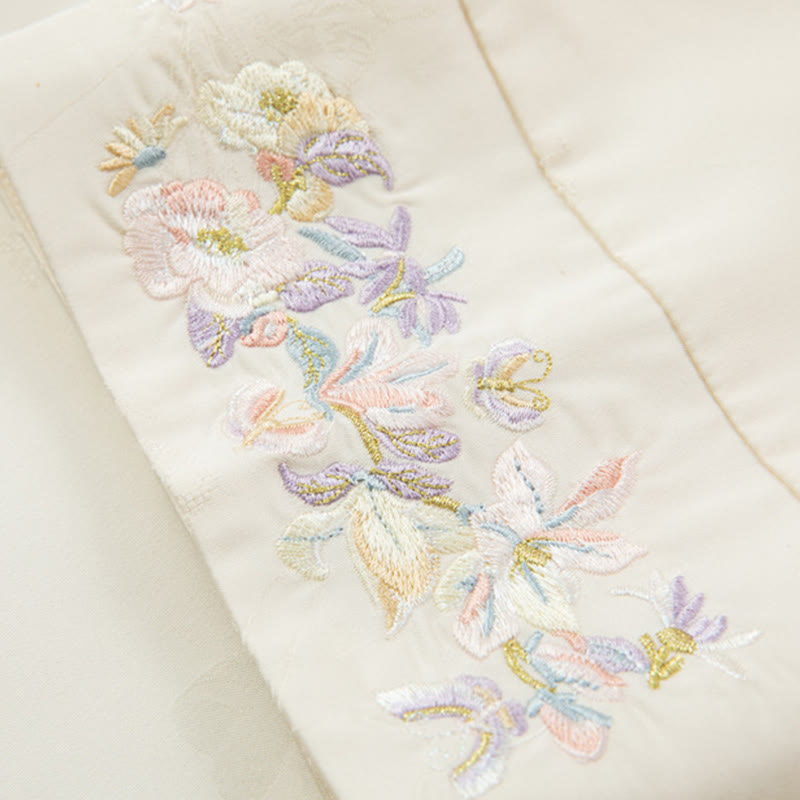 Buddha Stones Fall Flower Embroidery Frog-Button Design Long Sleeve Women's Jacket - image 11