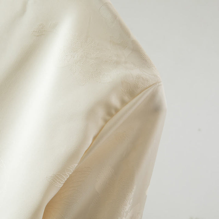 Buddha Stones Fall Flower Embroidery Frog-Button Design Long Sleeve Women's Jacket - image 4