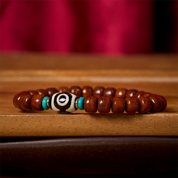 Buddha Stones Bone Beads Vajra Three-eyed Dzi Bead Luck Bracelet - image 9