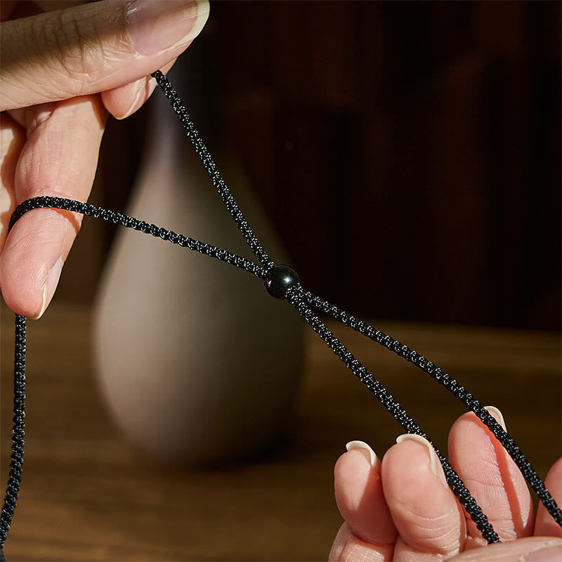 Buddha Stones Tibetan Agate Carved God of Wealth Nine-eye Dzi Bead Blessing Necklace Pendant - image 4