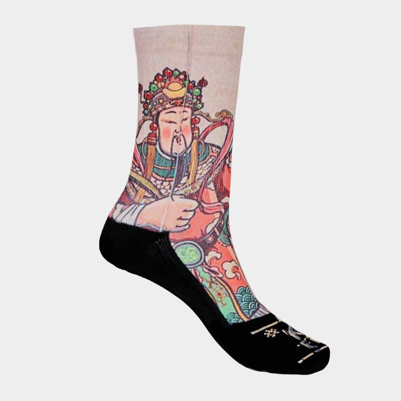 Buddha Stones Casual God Of Wealth Ruyi Handle Micro Crew Men Women Unisex Socks - image 13