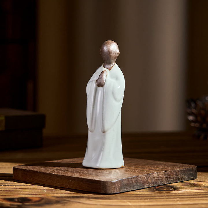 Buddha Stones Meditation Monk Ceramic Statue Serenity Home Decoration - image 12