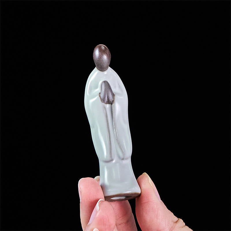 Buddha Stones Meditation Monk Ceramic Statue Serenity Home Decoration - image 14