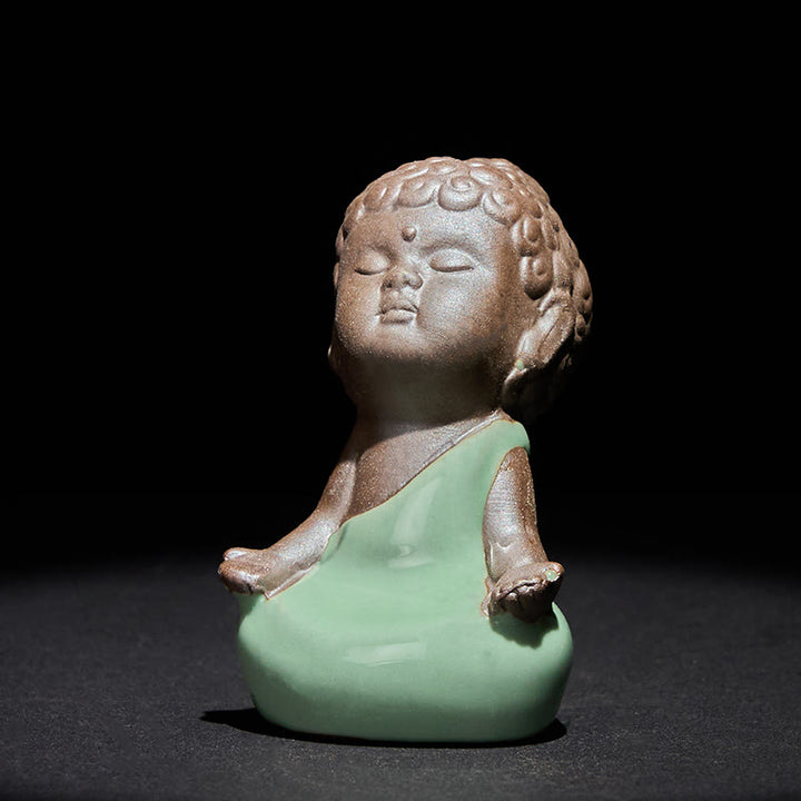 Buddha Stones Prayer Meditation Resting Monk Ceramic Statue Serenity Home Decoration - image 11