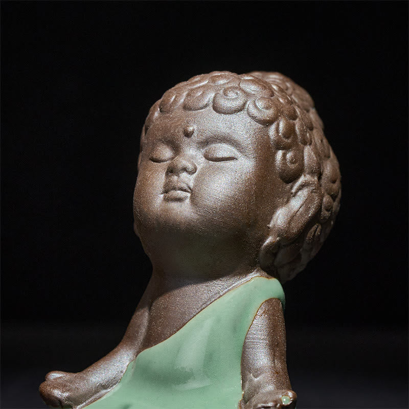 Buddha Stones Prayer Meditation Resting Monk Ceramic Statue Serenity Home Decoration - image 17