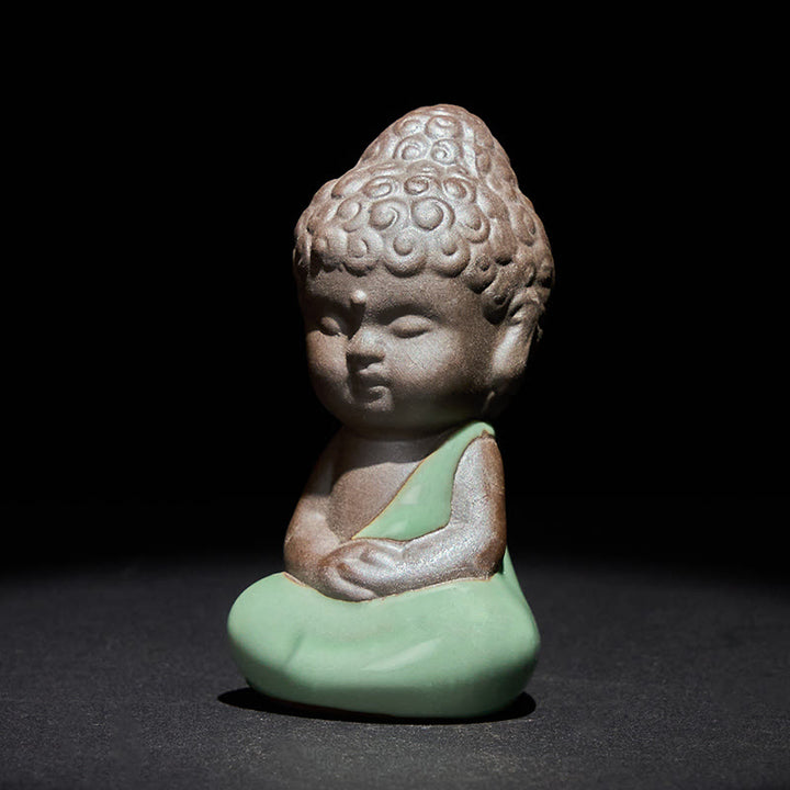 Buddha Stones Prayer Meditation Resting Monk Ceramic Statue Serenity Home Decoration - image 20