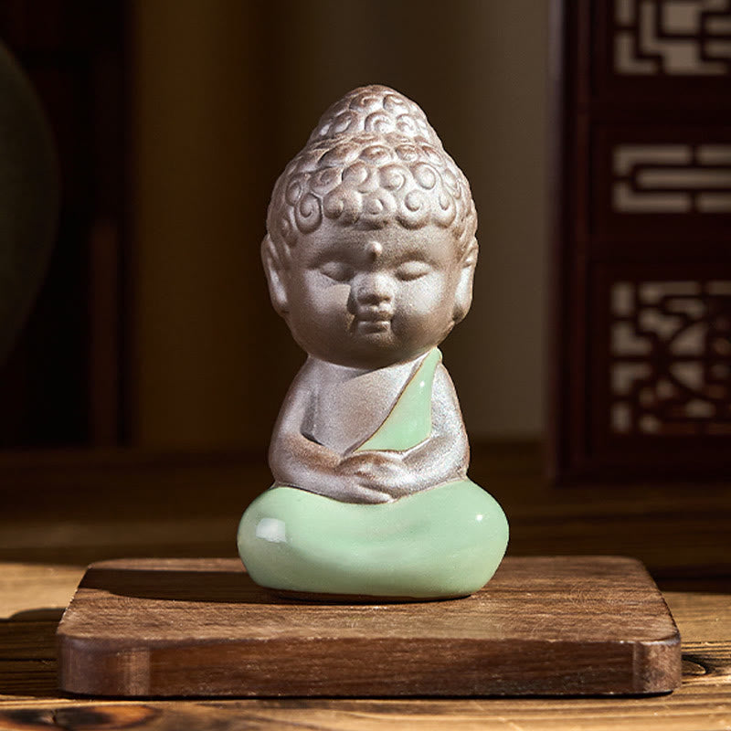 Buddha Stones Prayer Meditation Resting Monk Ceramic Statue Serenity Home Decoration - image 22