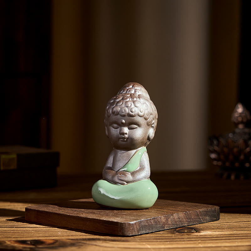 Buddha Stones Prayer Meditation Resting Monk Ceramic Statue Serenity Home Decoration - image 24