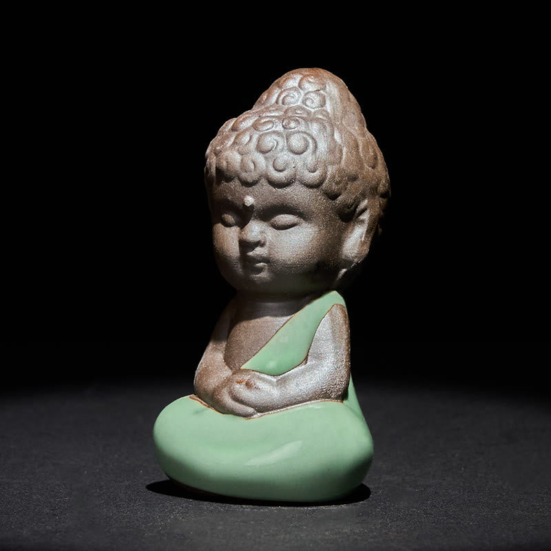 Buddha Stones Prayer Meditation Resting Monk Ceramic Statue Serenity Home Decoration - image 19