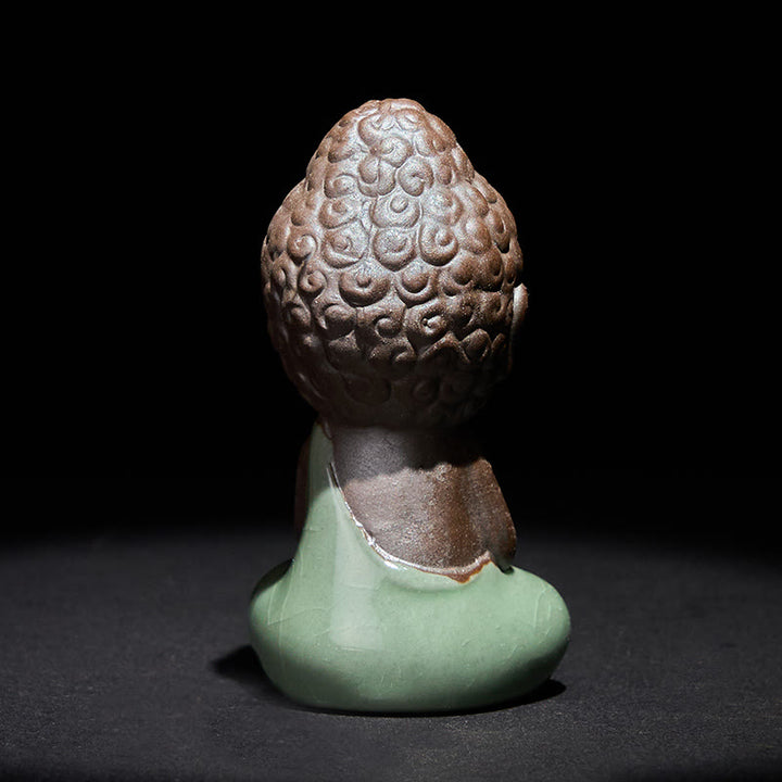 Buddha Stones Prayer Meditation Resting Monk Ceramic Statue Serenity Home Decoration - image 2