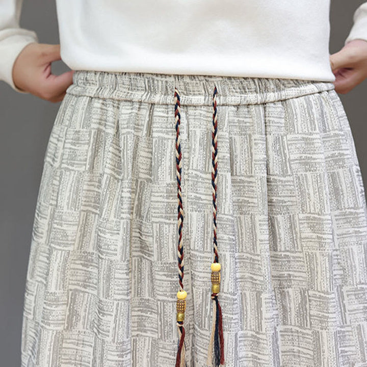 Buddha Stones Fall Jacquard Plaid Pattern Cotton Corduroy Men's Harem Pants With Pockets - image 19