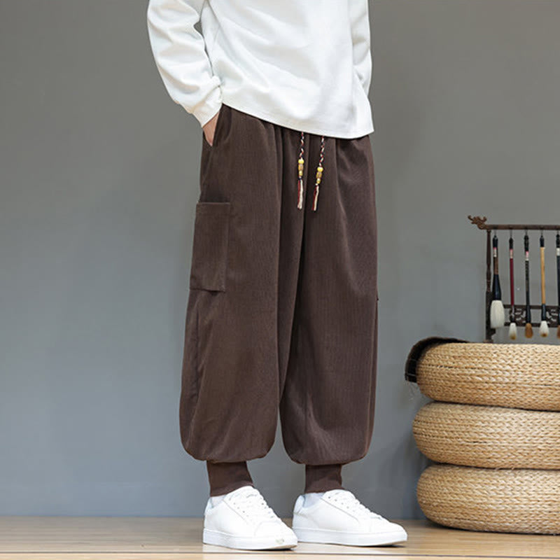 Buddha Stones Spring Solid Color Men's Ankle-Length Cotton Pants With Pockets - image 32