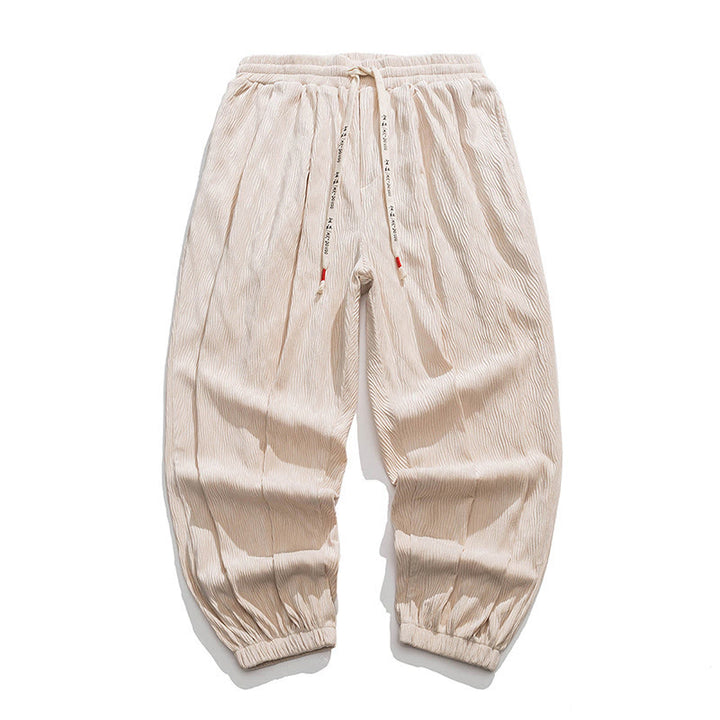 Buddha Stones Plain Drawstring Elastic Cuffs Design Men's Cotton Pants With Pockets - AntiqueWhite - US/UK/AU46，EU56 (5XL) - image 20