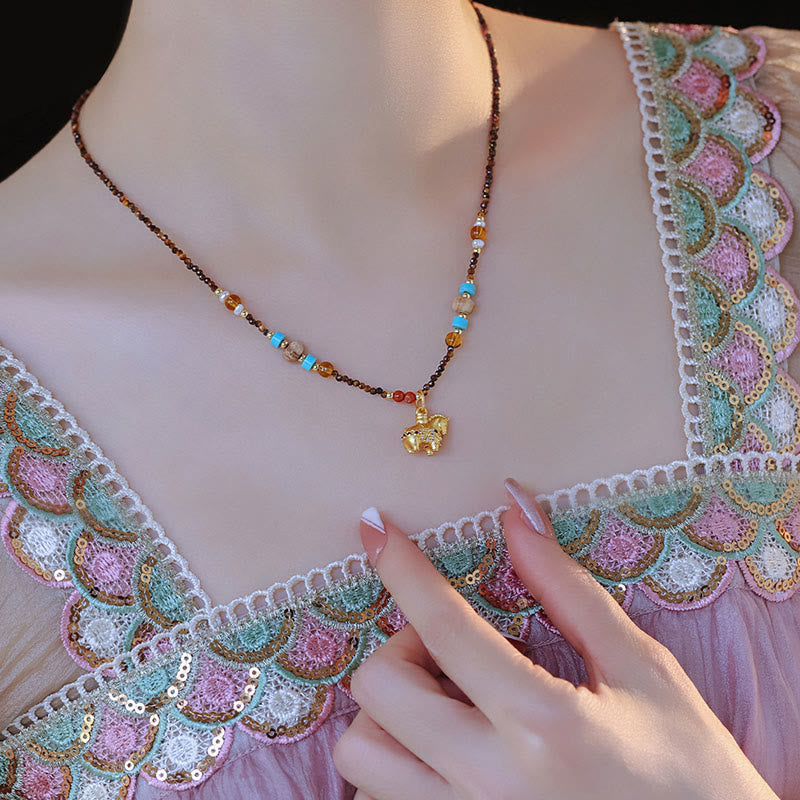 Buddha Stones Tiger Eye Protection Golden Year Of The Horse Necklace Pendant - image 4