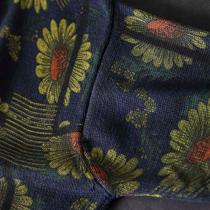 Buddha Stones Sunflower Pattern Mock Neck Long Sleeve Women's Cotton Sweater - image 8