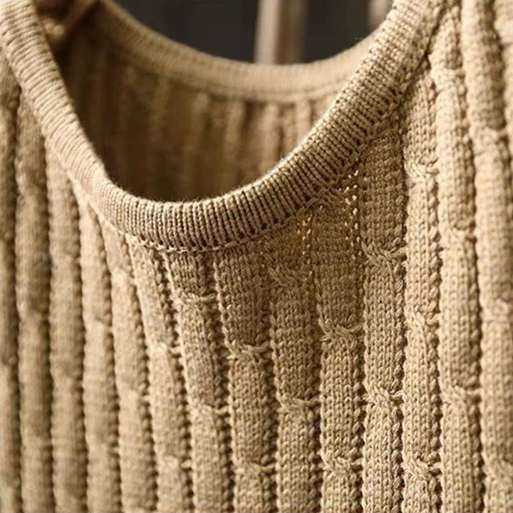 Buddha Stones Winter Patchwork Design Long Sleeve Crew Neck Women's Cotton Sweater - image 4