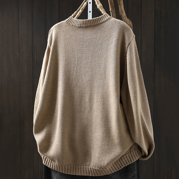 Buddha Stones Plain Knitted Colorful Buttons Design Cotton Women's Long Sleeve Cardigan Sweater - image 9