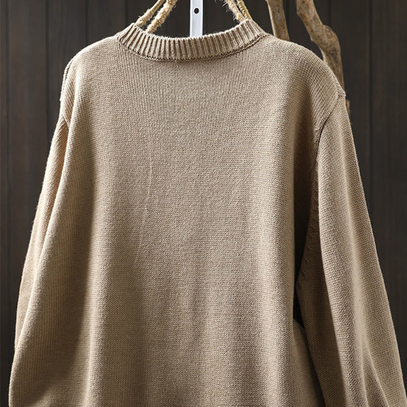 Buddha Stones Plain Knitted Colorful Buttons Design Cotton Women's Long Sleeve Cardigan Sweater - image 11