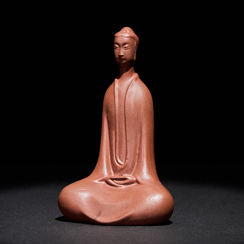 Buddha Stones Formless Buddha Purple Clay Serenity Home Desk Decoration 5.7*9.6 cm - image 3