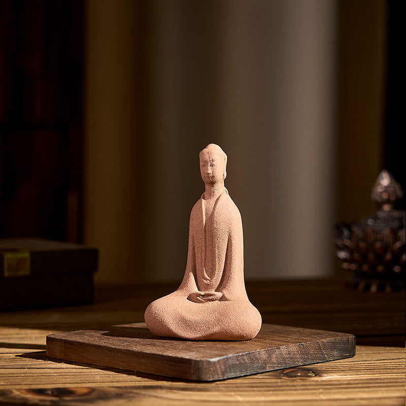 Buddha Stones Sitting Buddha Prayering Ceramic Statue Zen Home Decoration 5*3*8.5cm - image 5