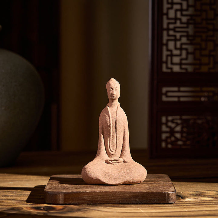 Buddha Stones Sitting Buddha Prayering Ceramic Statue Zen Home Decoration 5*3*8.5cm - image 4