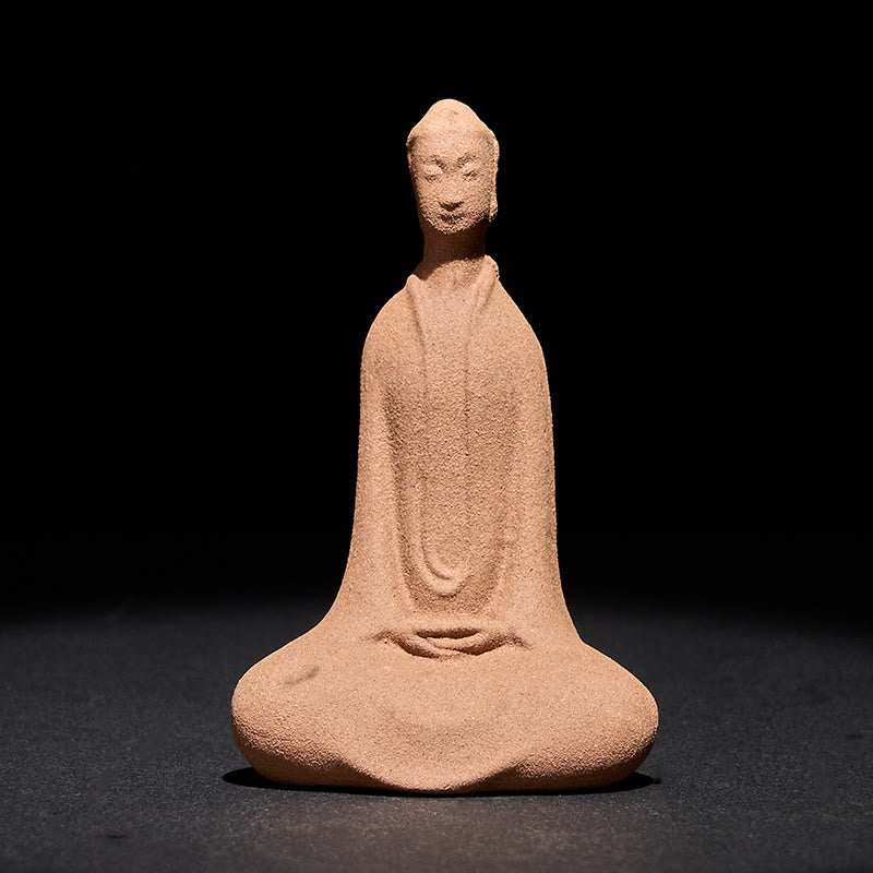 Buddha Stones Sitting Buddha Prayering Ceramic Statue Zen Home Decoration 5*3*8.5cm - image 2