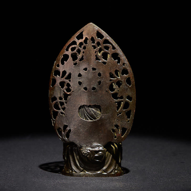 Buddha Stones Tathagata Buddha Alloy Statue Zen Home Decoration 9*4.5 cm - image 4