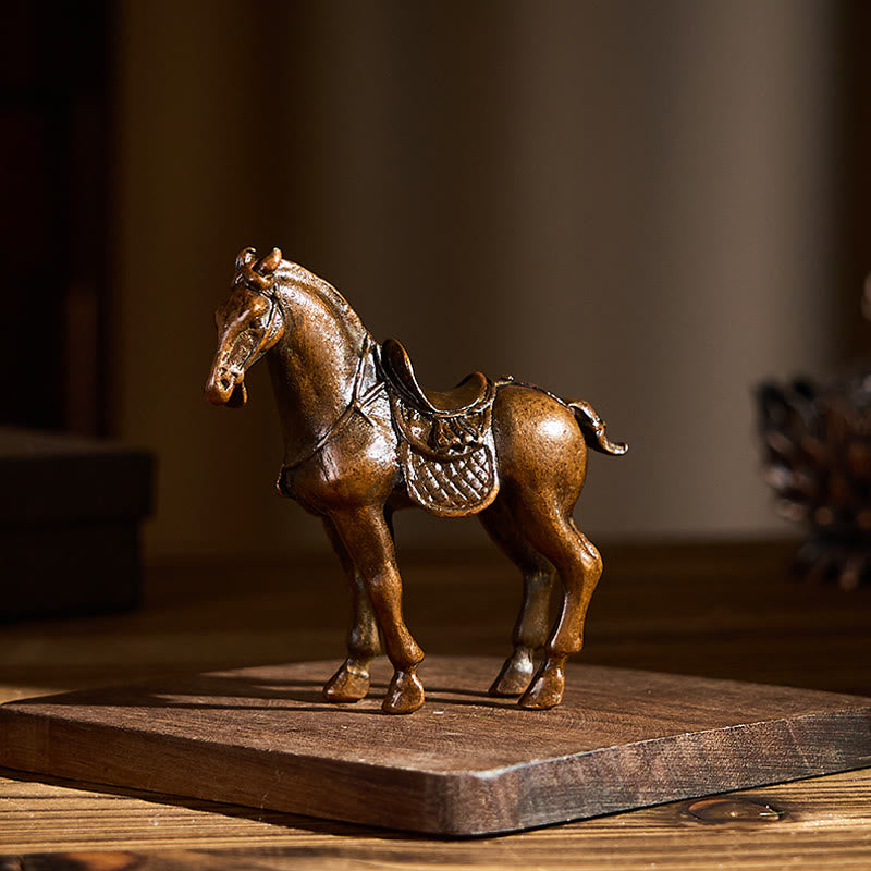 Buddha Stones Ancient Year of the Horse Alloy Home Decoration 7.5*2.6*7 cm - image 1