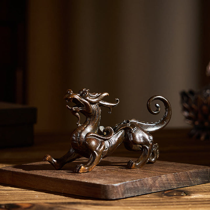 Buddha Stones FengShui Small PiXiu Alloy Wealth Luck Decoration 9.2*2.4*5.2 cm - image 4