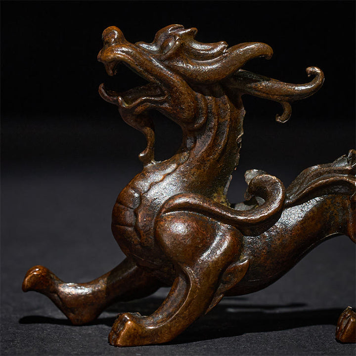 Buddha Stones FengShui Small PiXiu Alloy Wealth Luck Decoration 9.2*2.4*5.2 cm - image 7