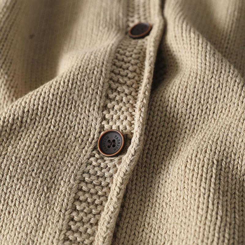 Buddha Stones Patchwork Figure Pattern Buttons Cotton Women's Long Sleeve Cardigan Sweater - image 8