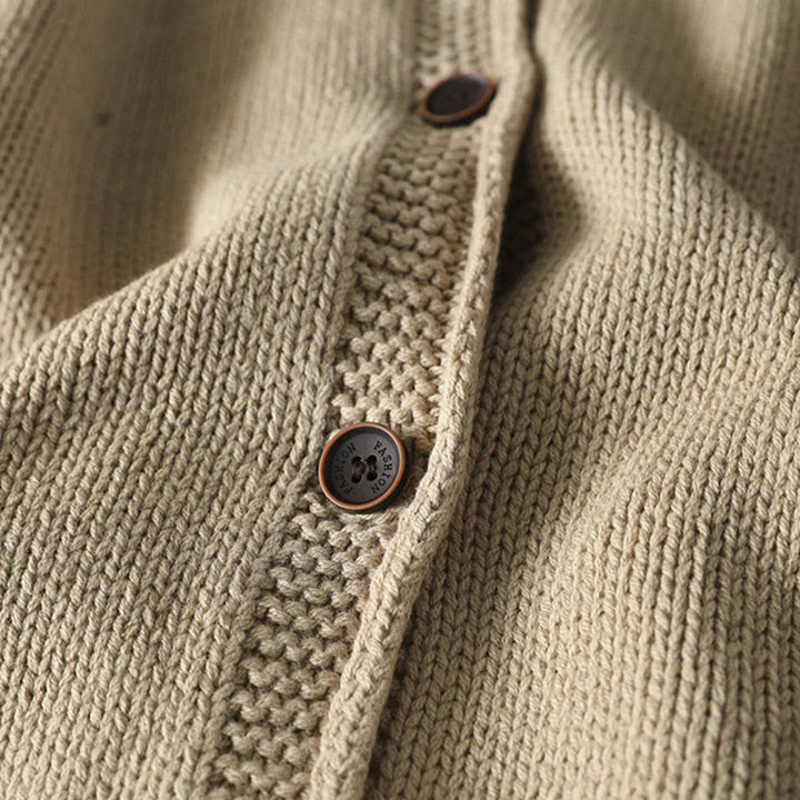 Buddha Stones Patchwork Figure Pattern Buttons Cotton Women's Long Sleeve Cardigan Sweater - image 8