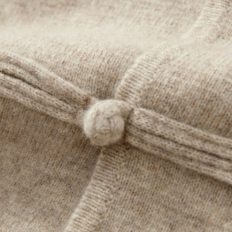 Buddha Stones Winter Solid Color Chinese Frog-Button Men's Wool Long Sleeve Sweater - image 11